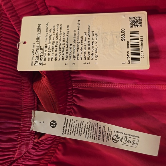 Lululemon Athletica Women's Raspberry Coulis Athletic Shorts - Picture 5 of 6